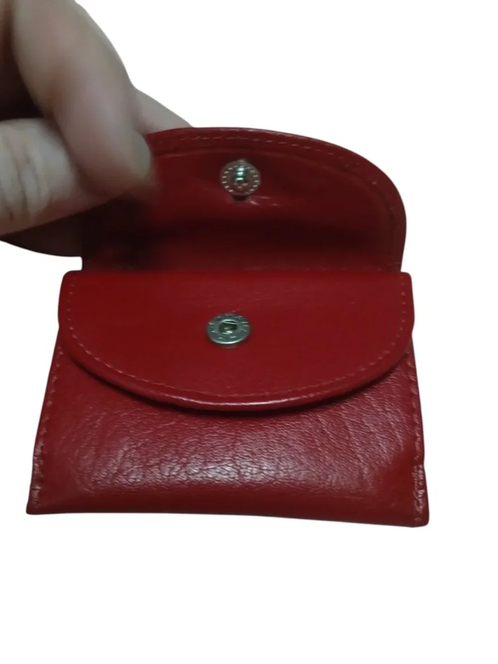 Roberto Valli Red Italian Leather Trifold Wallet Small Snap Flap Closure Vintage
